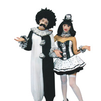 Pierette French Clown Womens Hire Costume
