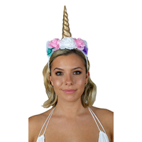 Deluxe Unicorn Headband with Flowers