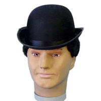 Bowler Hat - Black Satin