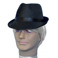 Trilby Hat - Black Satin Finish