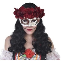 Catrina Day of the Dead Masquerade Eye Mask with Flowers
