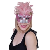 Gabrielle Pink & Silver Masquerade Eye Mask