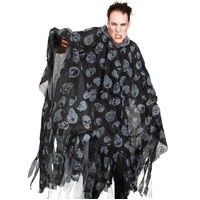 Graveyard Hooded Skull Print Cloak