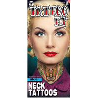 Moth Tinsley Neck Tattoos 