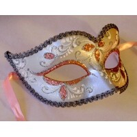 Nikita Pink & Silver Deluxe Venetian Masquerade Eye Mask