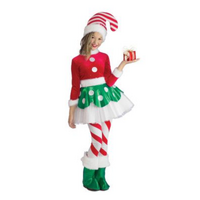 ONLINE ONLY: Candy Cane Elf Girl's Costume