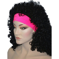 1980s Lycra Headband - Neon Pink
