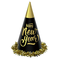 Happy New Year Black & Gold Party Hat