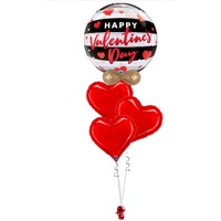 Elegant Bubble Hearts Valentine Balloon Bouquet