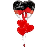 Elegant Hearts Valentine Balloon Bouquet