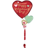 Multi Heart Jumbo Balloon with Tassels