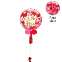 Paper Hearts Bubble Tassel Valentine Balloon Bouquet