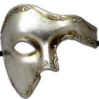 Silver Phantom Deluxe Italian Masquerade Eye Mask