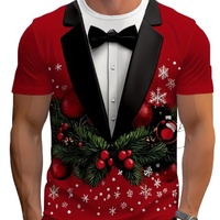 Tuxedo Print Novelty Christmas Adult T-Shirt