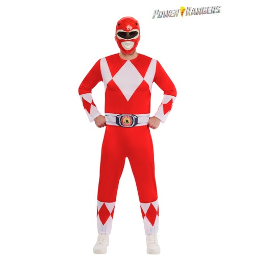 Power Rangers Deluxe Red Adult Costume [Size: Large]