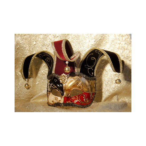 Zane Joker Red Deluxe Italian Masquerade Eye Mask 