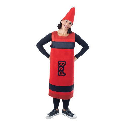 ONLINE ONLY:  Red Crayon Adult Costume - One Size