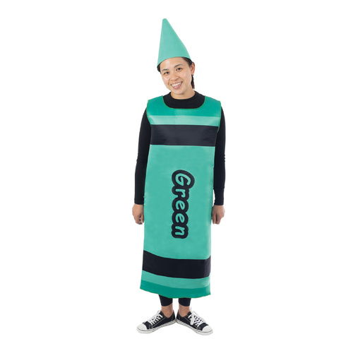 ONLINE ONLY:  Green Crayon Adult Costume - One Size