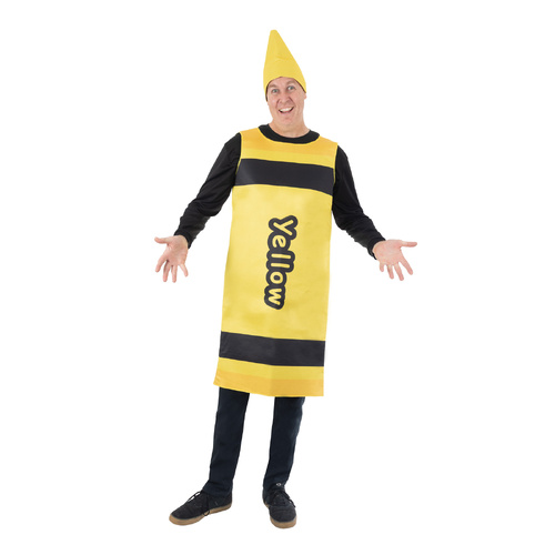 ONLINE ONLY:  Yellow Crayon Adult Costume - One Size