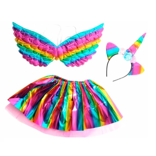 Rainbow Metallic Unicorn Kid's Accessory Set
