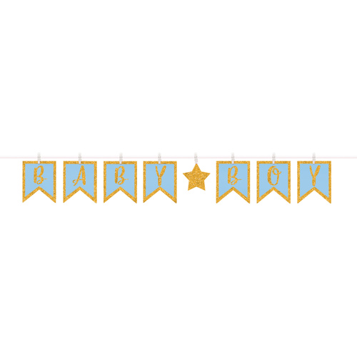 Baby Boy Glitter Banner - 3.65m