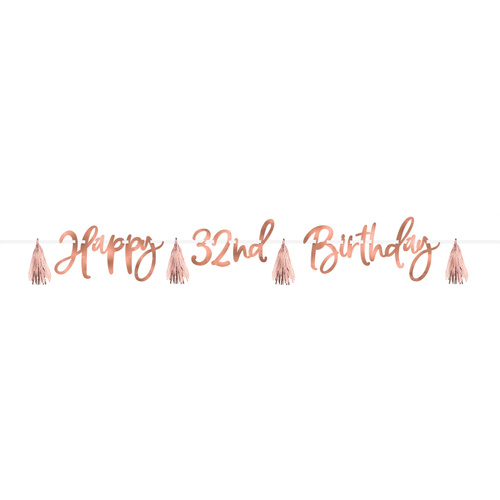 Blush Birthday Customise It Foil Banner Kit - 2.7m