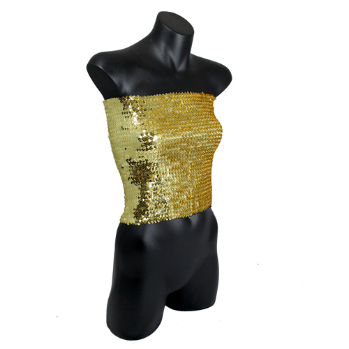 Gold Sequin Boob Tube [Size: S-M (8-12)]