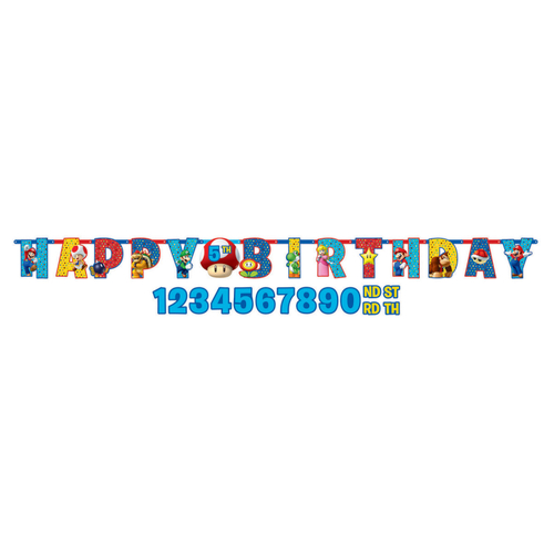 Super Mario Add An Age Birthday Banner