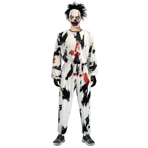 Terrifying Sinister Clown Adult Costume & Mask [Size: Med-Large]