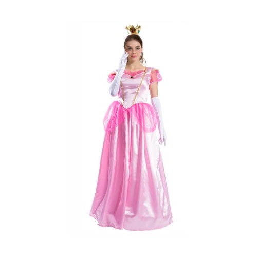 Mario Princess Peach Style Adult Costume [Size: XS-S (8-10)]