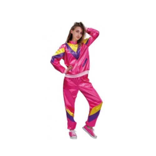 1980s Neon Pink Track Suit Adult Costume [Size: S-M]