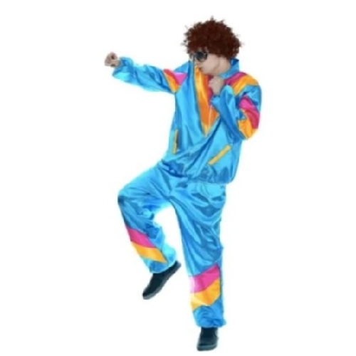 1980s Blue Track Suit Adult Costume [Size: L-XL]
