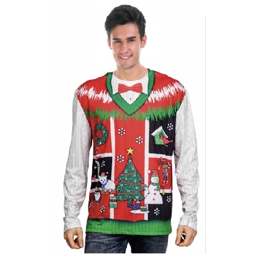 Ugly Christmas Sweater Top - Red