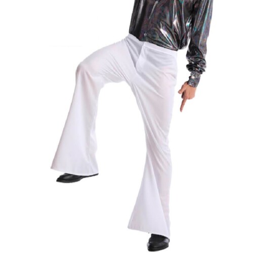 Mens Disco Flares - White [Size: S-M]
