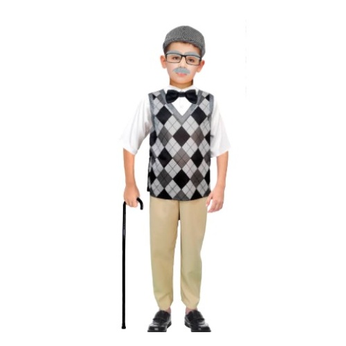 Old Man 100 Days Kid's Costume [Size: 4-6 Yrs]