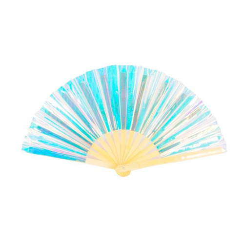 Giant Iridescent Fan - Holographic White