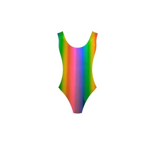 80s Rainbow Metallic Leotard [Size: S-M (6-10)]