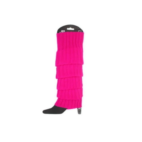 Leg Warmers - Neon Pink Chunky Knit