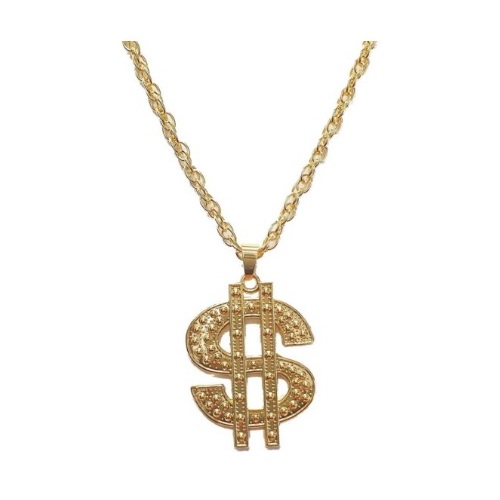Metallic Gold Dollar Sign Necklace