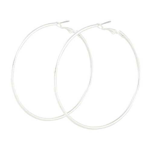 Disco Silver Hoop Earrings - Pierced