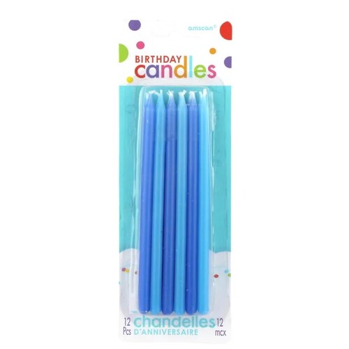 Blue Taper Birthday Candles - 12 Pk