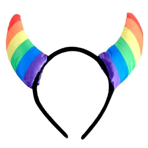 Rainbow Devil Horns Headband