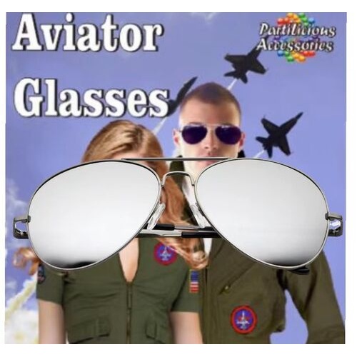 Aviator Glasses - Silver Mirrored