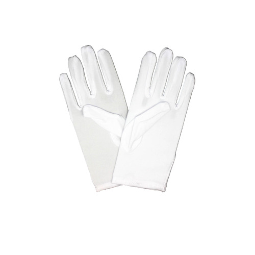 Short White Santa Gloves