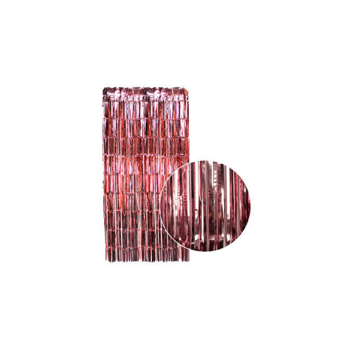 Metallic Shimmer Curtain - Rose Gold