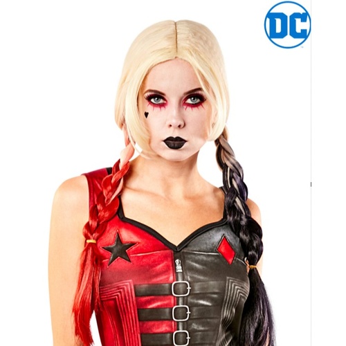 ONLINE ONLY:  Harley Quinn Wig - Blonde Red & Black