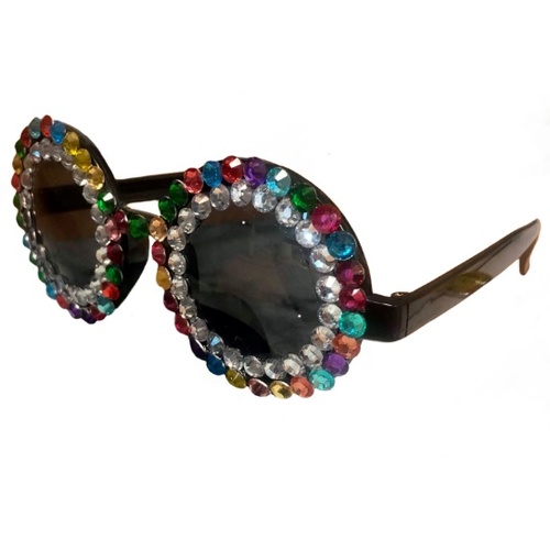 Disco Rainbow Rhinestone Glasses
