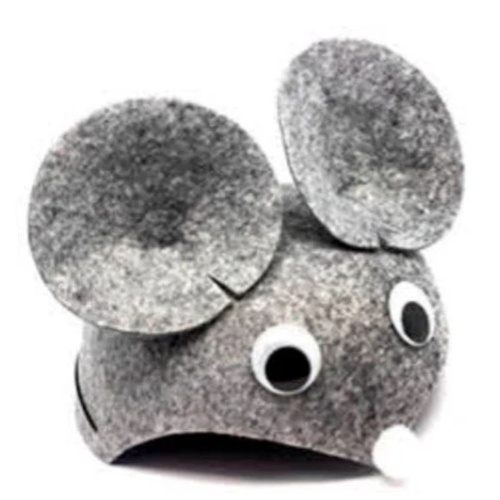 Grey Mouse Hat on Elastic