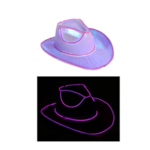 Cowboy Hat - Light-Up Metallic Purple