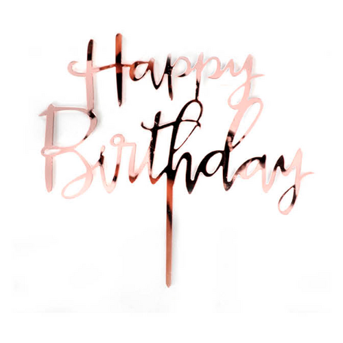Deluxe Cake Topper - Rose Gold Happy Birthday